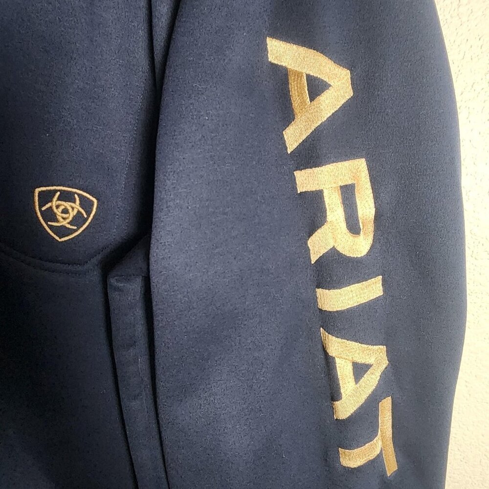 AriatTEK Cold Series Pullover Mens Large Blue Quarter Zip Sweatshirt Fleece - Picture 4 of 11